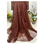 Mac Duggal  Embellished Illusion Long Sleeve V-Neck Gown Chocolate 12 Photo 15