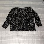 Karl Lagerfeld  Black and White Floral Blouse NWOT Photo 12