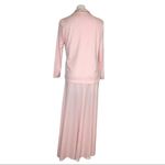 None VINTAGE Pink Beaded Gown 2 Piece Sleeveless Cardigan Plunging Neckline Photo 1