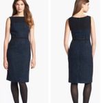 Tory Burch Sleeveless Tweed mohair Sheath Dress Black Boat Neck Professional Photo 3