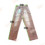 ZARA  Carpenter Pants Women Sz 30 Orange Tan Washed Denim Utility Workwear Photo 3