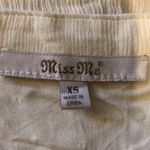 Miss Me  Sheer Off White Lacy Crinkled Top XS Photo 7