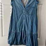 Anthropologie  Pilcro Flounced Tunic Dress Chambray Denim Photo 1