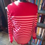 CAbi picnic red & pink striped M grandpa cardigan Photo 2