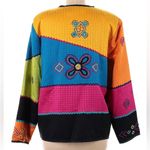 Julia Ku Colorful Blazer Jacket Vibrant Applique Quilted Embroidered size M Photo 1