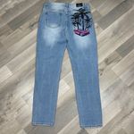 American Bazi Hollywood Graffiti Distressed Boyfriend Jeans Blue Large Photo 5