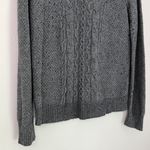 Merona Wool Rabbit Hair Cable Knit Scoop Neck Sweater Grey Women’s XL Photo 5