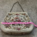 American Vintage Floral Embroidered Wool Needlepoint Kisslock Vintage Women Bag Purse Photo 11