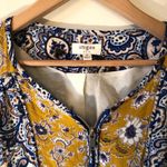 Umgee USA Womens Floral Print Bomber Zipper Jacket Blue Yellow Mix Photo 4