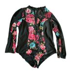 Torrid Active Wireless Long Sleeve Rashguard One Piece Swimsuit Size 2X Floral Photo 2