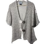 Keren Hart Cardigan Womens Open Weave Lagenlook Tan Fishnet Size Large Black Photo 0