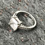 Lia Sophia  3 Ct Princess CZ Rhodium Silver Engagement Ring Sz 6 Photo 4