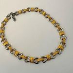 silver and gold tone bow necklace Photo 7