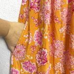Old Navy Hawaiian Floral Maxi Dress Large Orange Pink Flowy V-Neck Pockets Beach Photo 6