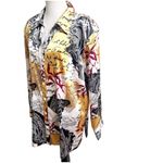 Maggie Barnes Women’s Vintage Satin Button Down Blouse Size 2X 22/24 Artsy Photo 4