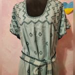 ZARA  Strapless Teal Dress with White Accents Photo 1