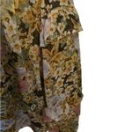 En Creme sheer floral pink gold Fairy ruffle long sleeve tie front blouse boho Size L Photo 7