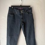 Angels Jeans Y2k Button Pockets Mid Rise Dark Wash Cuffed Capri Jeans Size 10 Blue Photo 2