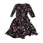 Leota  size large black floral knee length dress tie waist stitch fix faux wrap Photo 2