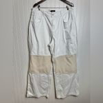 Urban Outfitters BDG Baggy White Pants Knee Patches, Wide Leg Photo 1