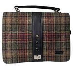 MUCROSS WEAVERS Irish Tweed Wool green & red Fiona Top Handle Crossbody Brown Photo 1
