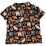 Munki Munki Halloween Pajama Top Large Short Sleeves Button Werewolf Witch Ghost Photo 3