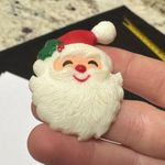 Hallmark 80’s Cards 1984 Santa Claus Christmas Holiday Brooch Pin Photo 0