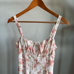 Amazon  Floral Midi Corset Dress Boho Flowy Slit Lace Up Dress Size S Rose Photo 5