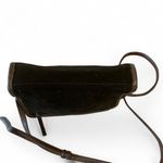 Vintage Black suede crossbody purse with leather trim Photo 4