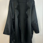 Victoria's Secret Vintage Victoria Secret Black Satin lace Gold Label Robe One Size Photo 0