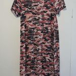 LuLaRoe  Pink Camo Midi Short Sleeve Round Neck Q52* Photo 1