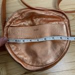 Baggu  Anthropologie Delphine Leather Circle Bag Crossbody‎ Purse Rose Gold Photo 2