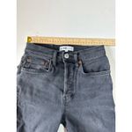 RE/DONE Originals High Rise Ankle Crop Jeans Faded Black 25 Raw Hem Button Fly Photo 6
