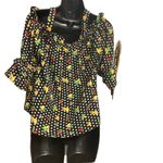 Twine & String Women’s Cold shoulder Fruit & Polka Dot Top, Multicolored, Medium‎ Photo 1