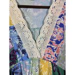 Umgee  Women’s Dress XL V Neck Crochet Patchwork Boho Summer Colorful Photo 2