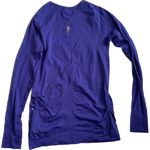 Athleta  Women's Blue Long Sleeve Floral Compression Fitness Pullover Large Photo 1