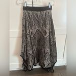Peruvian Connection  Skirt Gray and Black soft cotton elastic waist midi size xs Photo 2