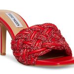Steve Madden Red Seraphine Square Toe Sandal Heels Photo 0