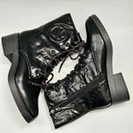 Sam & Libby  Black Faux Leather Combat Boots Size 8 Photo 6