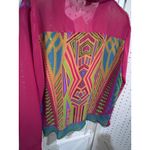 Flying Tomato  Womens Geometric Print Button Up Long Sleeve Blouse Top Size L Photo 5