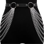 Leather and Chain Body Jewelry Silver Photo 3