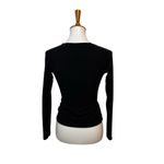 ALC Frank A.L.C. Halley Ruched Long Sleeve V-Neck Top Black Size XS Photo 2