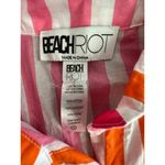 Beach Riot  Women's Pink Orange Alexa Sunset Stripe Button Down Shirt Size Large Photo 6