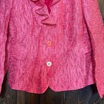 Lafayette 148 NWOT  Textured Weave Ruffle Blazer Jacket Photo 2