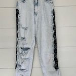 Vintage Stefano Women’s 10 80s Lace Distressed Jeans Photo 0