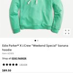 J.Crew Edie Parker x  Hoodie Weekend Banana Graphic Oversized Grass Green Small Photo 1