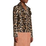 Trina Turk NWT  Reprise Leopard Faux Fur Moto Jacket Size 12 Photo 2