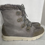 Sorel  Explorer Joan Gray Suede Waterproof Ankle Snow Winter Boots Sz EU 41 US 10 Photo 0