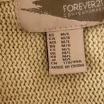 Forever 21 beige cowl neck fringed poncho, size M/L, wool blend Photo 2