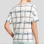 Tory Burch 100% Linen Grid Tee Photo 1